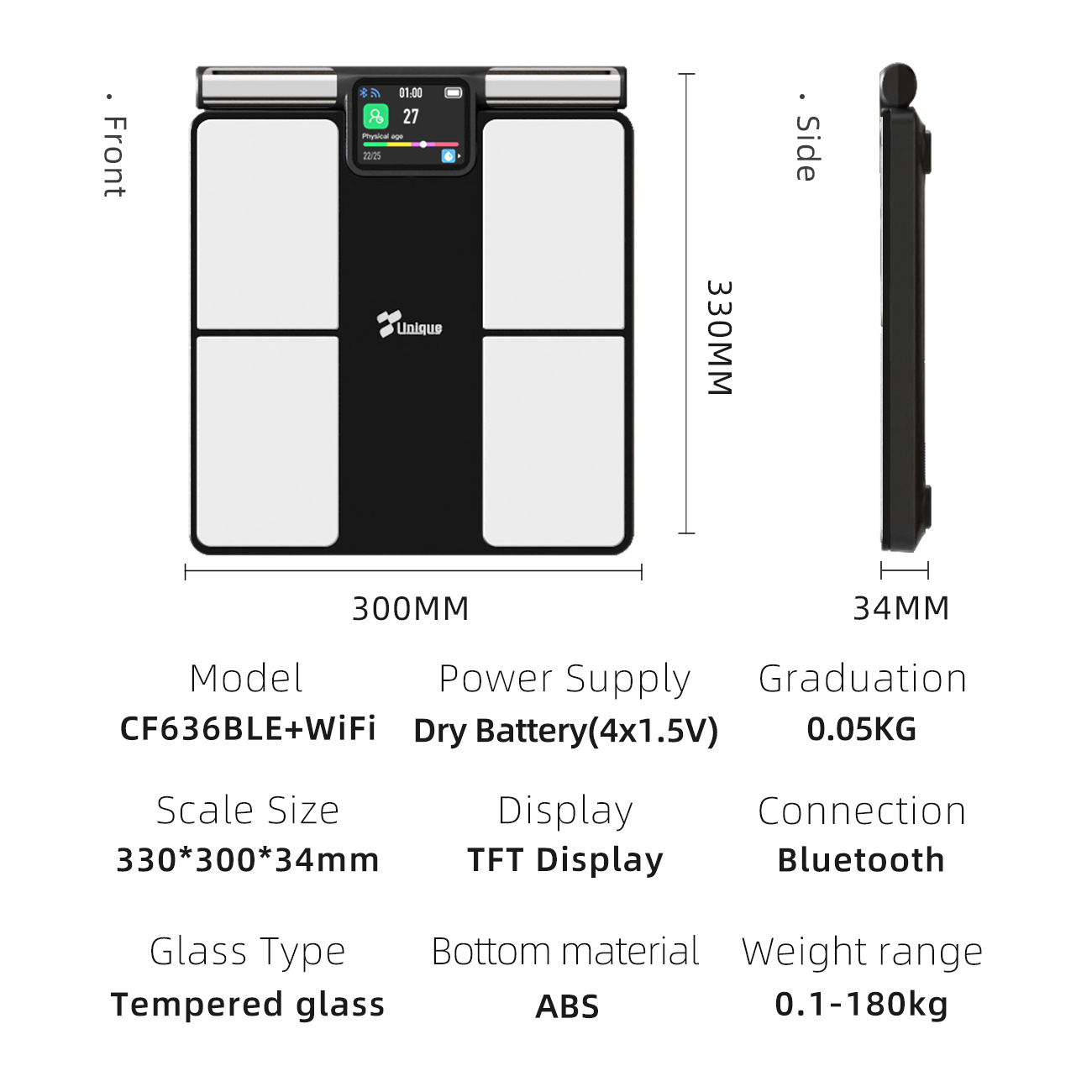 Eight-electrode Bluetooth WiFi - огляд і ціна Body Fat Scale Smart