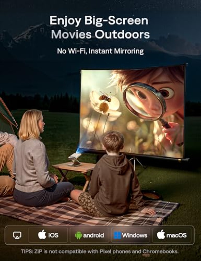 Yinzam ZIP Gold Tri-Fold Porta - огляд і ціна Mini Projector Portable